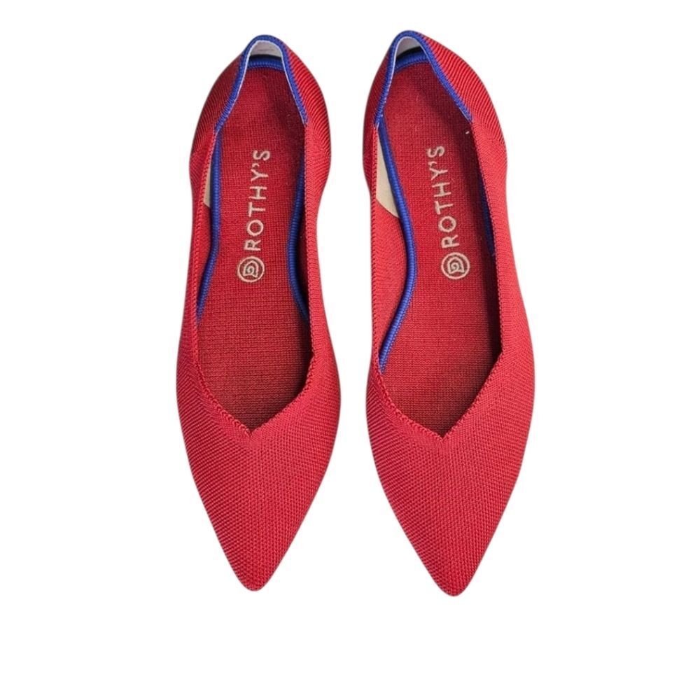 Rothy's Red Women's Flats Pointy Toe Size 10.5" NWOT